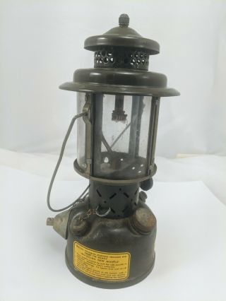 Vintag 1963 Us Army Military Coleman Lantern Gasoline Leaded Fuel Quadrant Globe