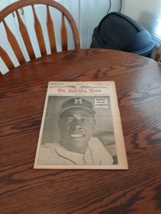 July 3,  1965 - The Sporting News - Hank Aaron Of The Milwaukee Braves