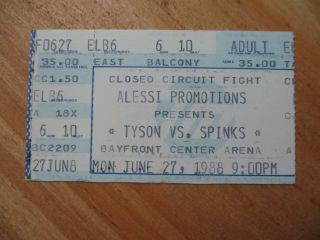 Tyson Vs Spinks 1988 Ticket Closed Circuit Fight St Pete Bayfront Center Arena