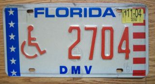 Single Florida License Plate - 2004 - 2704 - Dmv