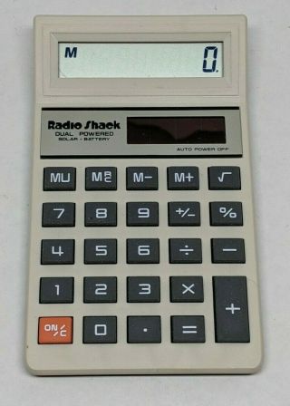 Vintage Radio Shack Ec - 414 Dual Powered Solar & Battery Calculator