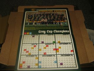 Edmonton Eskimos Cfl 1975 Grey Cup Champs Team Picture & 1976 Calendar