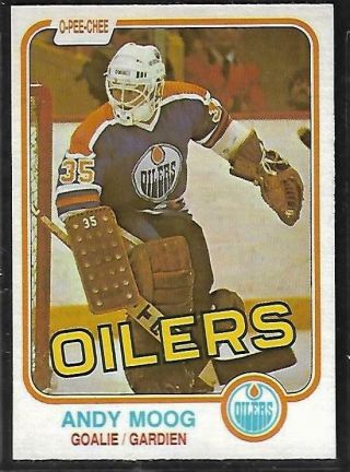 1981 - 82 Opc (o - Pee - Chee) Nhl Hockey: 120 Andy Moog Rc,  Edmonton Oilers