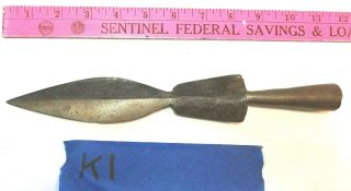 Huge African Ancient Iron Socketed Spear Head Antique 11 " Lance K1