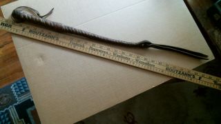 1900s Braided Leather Horse Riding Whip Crop Quirt Antique Vintage Old Western