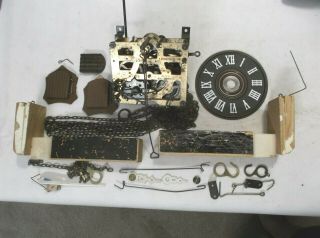 Vintage Schmeckenbecher Germany 1 - Day Cuckoo Clock Movement - Dial - Bird & Parts