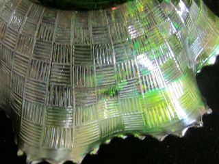 Dish Carnival Glass Iridescent Grapes Trinket Candy Bowl Northwood Antique 3