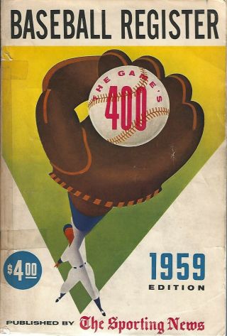 1959 Sporting News Baseball Register - 320 Pages - J.  G.  Taylor Spink - Mlb