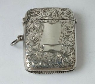 Good Large Antique Solid Sterling Silver Vesta Case 1902/ L 5 Cm/ 38 G