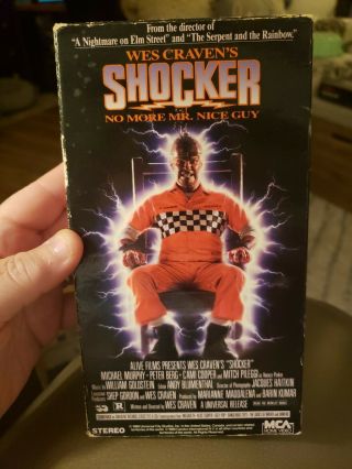 Shocker Vhs Wes Craven Vintage Horror Oop Rare Movie 1989 Mca Home Video Tape