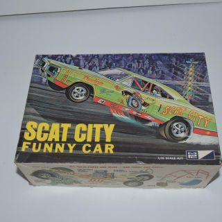Mpc Scat City Funny Car Model Box Instructions Decals And Glass No Car 730 - 200