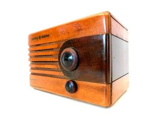 Vintage 40s Old General Electric Art Deco Antique Wood Patterned Radio,