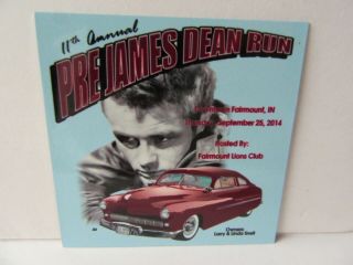 2014 11th Annual James Dean Pre James Dean Run Car Show Dash Plaque - Jr28