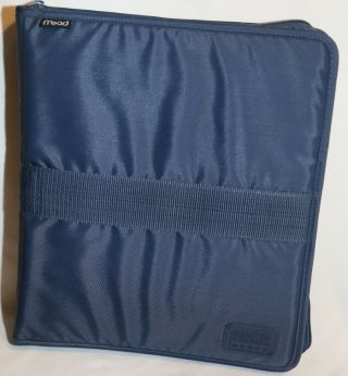 Mead Five Star First Gear Vintage Blue Fabric Zipper Notebook 3 Ring Binder 3