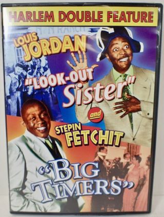Vintage Alpha Video Dvd Harlem Double Feature " Look Out Sister " & " Big Timers "