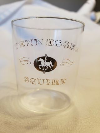 Vintage Jack Daniels Tennessee Squire Shot Glass Very Thin Walled Gold Emblem