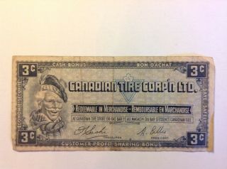 Canadian Tire 3 Cent Vintage Money