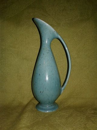 Vintage Red Wing Pottery Blue Speckled Bud Vase,  1510