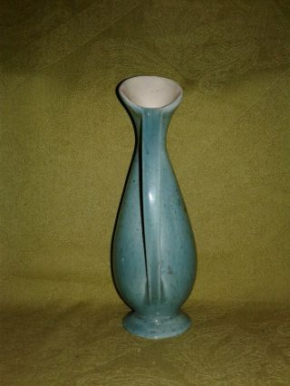 Vintage Red Wing Pottery Blue Speckled Bud Vase,  1510 2