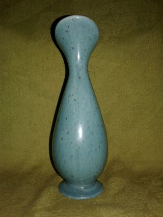 Vintage Red Wing Pottery Blue Speckled Bud Vase,  1510 3