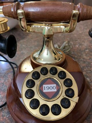 Vintage Antique Retro Rotary dialing Desk wood Telephone - good conditions 2