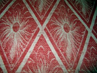 Vintage Red Cotton Camp Blanket with Diamond Star Pattern Reversible.  70 