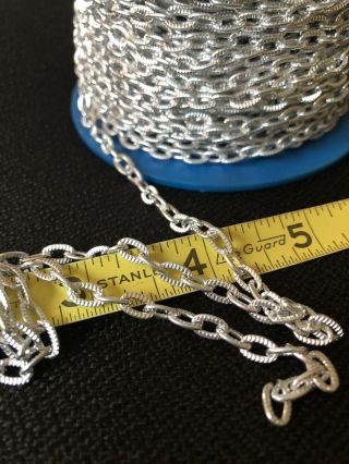 Vintage Nos 35 Yards Of Textured Chain On Roll Craft Art Jewelry Making Supplies