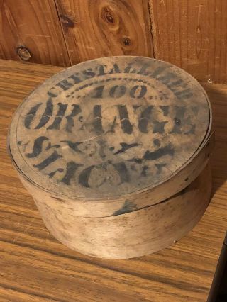 Antique 19th Century Candy Box Primitive Wood Cheese Box County Store Round Wow