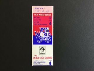 1979 World Series Game 4 Ticket Stub (orioles At Pirates) Willie Stargell Hr