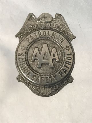 Vintage Aaa School Safety Patrol Badge Patrolman