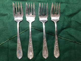 4 Stieff Betsy Patterson Sterling Silver Salad Forks 6 1/4 "