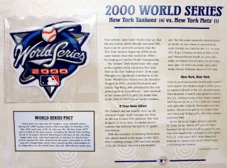2000 World Series York Yankees / Ny Mets Willabee & Ward Patch & Info Card