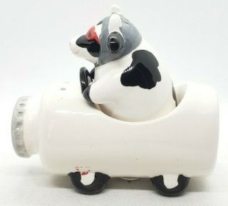 1993 Vintage Collectible Clay Art Ceramic Salt and Pepper Shakers - Cow Racer 3