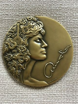 Antique And Rare Bronze Medal Of Famous Singer Amália,  1982