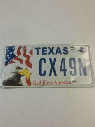 Texas License Plate God Bless America