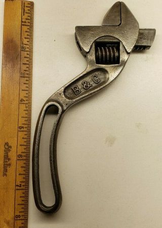 Vintage BEMIS & CALL CO.  8 Inch Curved S Wrench B&C 2