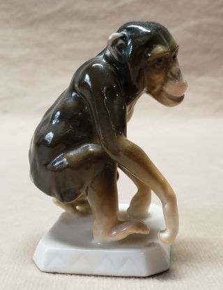 Rare Antique Karl Ens Volkstedt Porcelain Monkey Figurine Chimpanzee