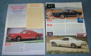 1965 - 69 Ford Mustang Gt Vintage Info Article " The Gt Years " 1966 1967 1968 1969