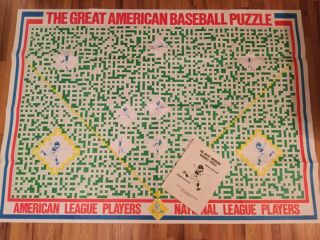The Great American Baseball Crossword Puzzle WALL - SIZE with questions unmarked 2
