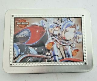 2003 Harley Davidson Collector Tin W/ 2 Decks Of Playing Cards