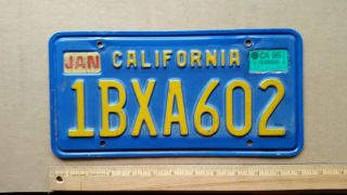 License Plate,  Blue California,  1970 Base,  Passenger,  1 Bxa 602