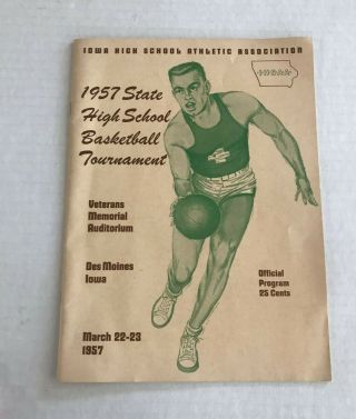 1957 Iowa High School Boys Basketball State Tournament Program