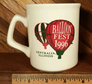 Balloon Fest 1996 Centralia,  Illinois 12 Oz.  Coffee Mug - Hot Air Balloon