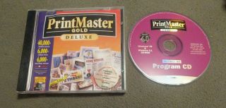 Printmaster Gold Deluxe Version 4.  0 V4 Program Cd Rare Vintage Windows 3.  1 95