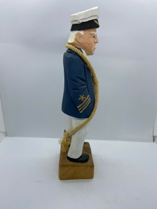 Vintage Wood Sea Ship Captain Tangled in Rope Hand Carved Novelty Humorous 12 