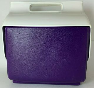PURPLE Vintage Igloo Little Playmate Ice Chest With Bright Green Logos - RETRO 3