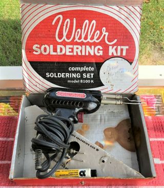 Vintage Weller Jr.  No.  8100 Solder Iron With Xtra Tip And Paste,  Solder