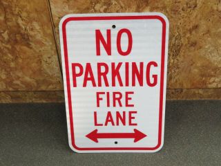 Vintage No Parking Fire Lane Metal Alluminum Sign 12 X 18