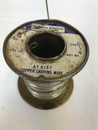 Vintage Western Electric Copper Lashing Wire At 6157 No.  16 Gauge App 10 Oz.  Roll