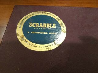 Vintage Scrabble Board Game 1948 Selchow & Righter - 100 Tiles Vgc